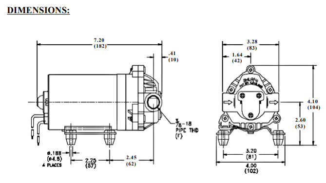 Pompe à Membrane SHURFLO 8000-553-800 - 24V, Débit 1,25 Gpm, Neuf Sous Emballage